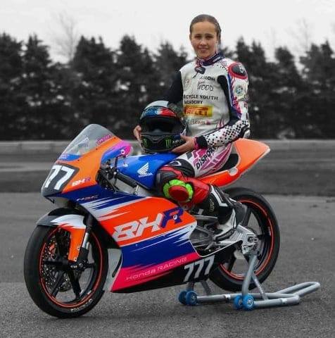 Ciara on Bryan Hardings moto 3