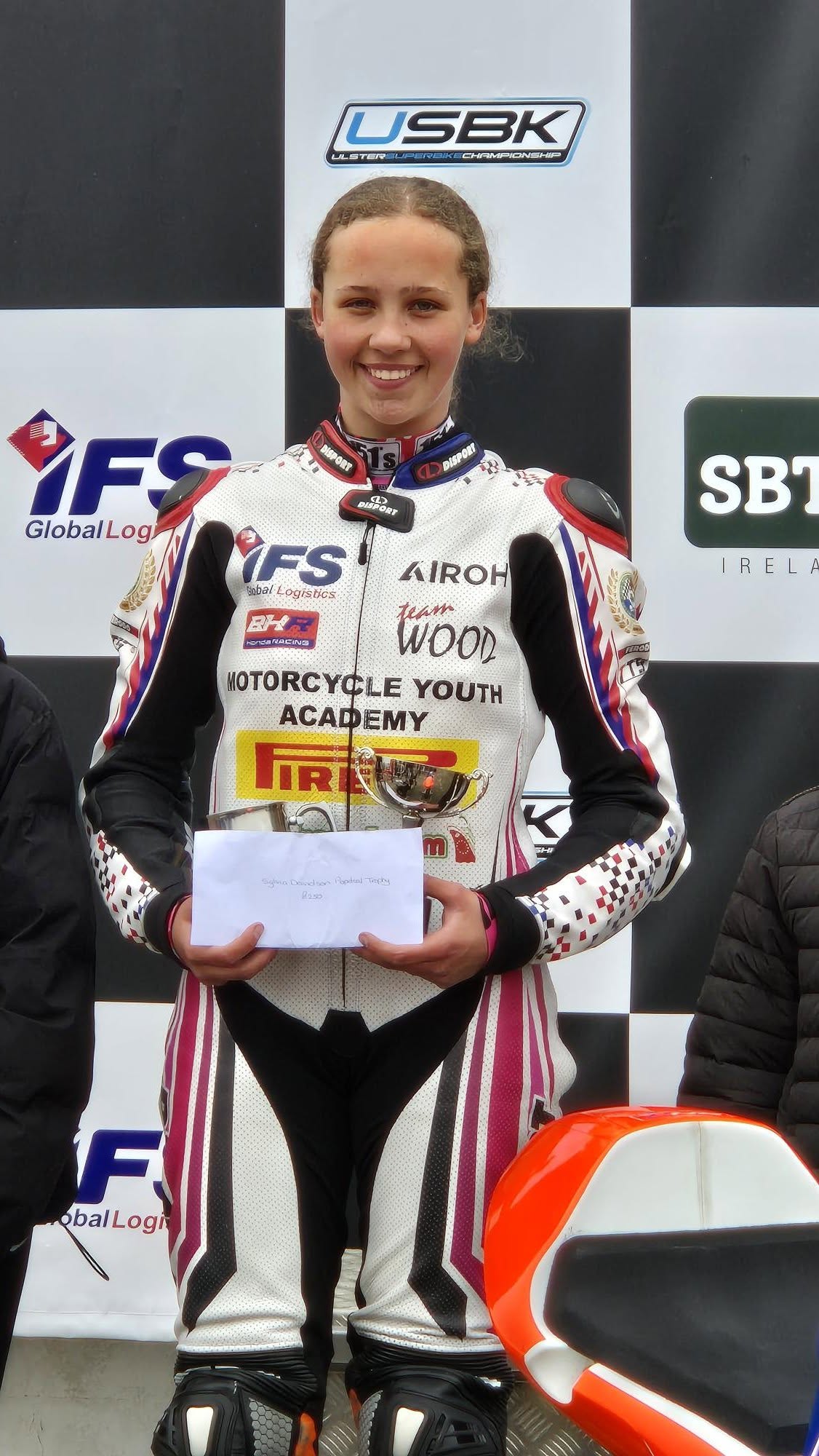 Ciara on Bryan Hardings moto 3